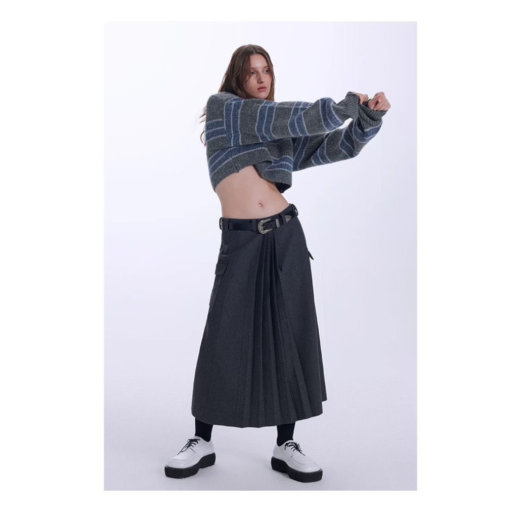 Áo sweater Dệt Kim Dáng Rộng Ngắn Phong Cách Thu Đông Mới Cho Nữ