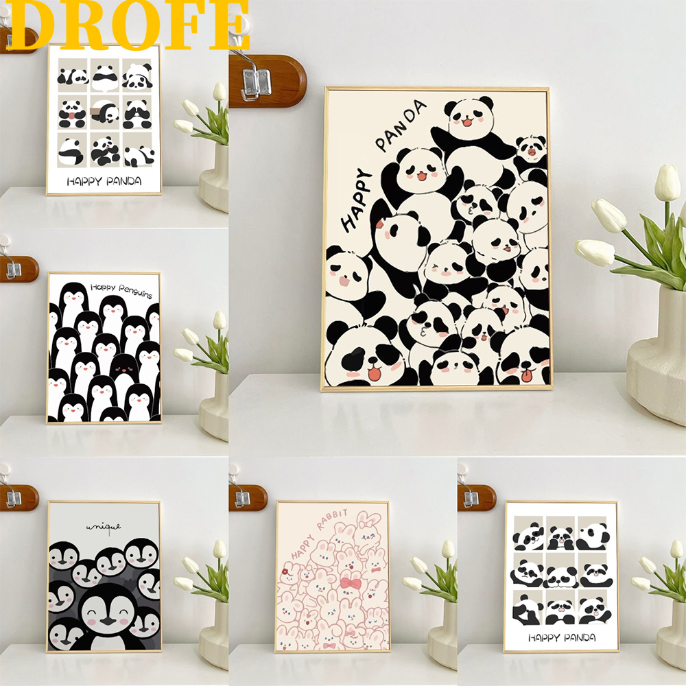 Drofe-20x30cm có khung / tranh tô màu theo số / gấu trúc / chim cánh cụt / tranh số hoá / tranh số hóa / quà tặng trẻ em / tranh decor