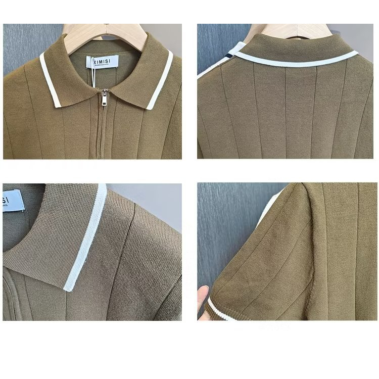 Áo Thun polo Ngắn Tay Họa Tiết Kẻ Sọc Phong Cách Ý Thời Trang Mùa Hè Thoáng Khí Cho Nam