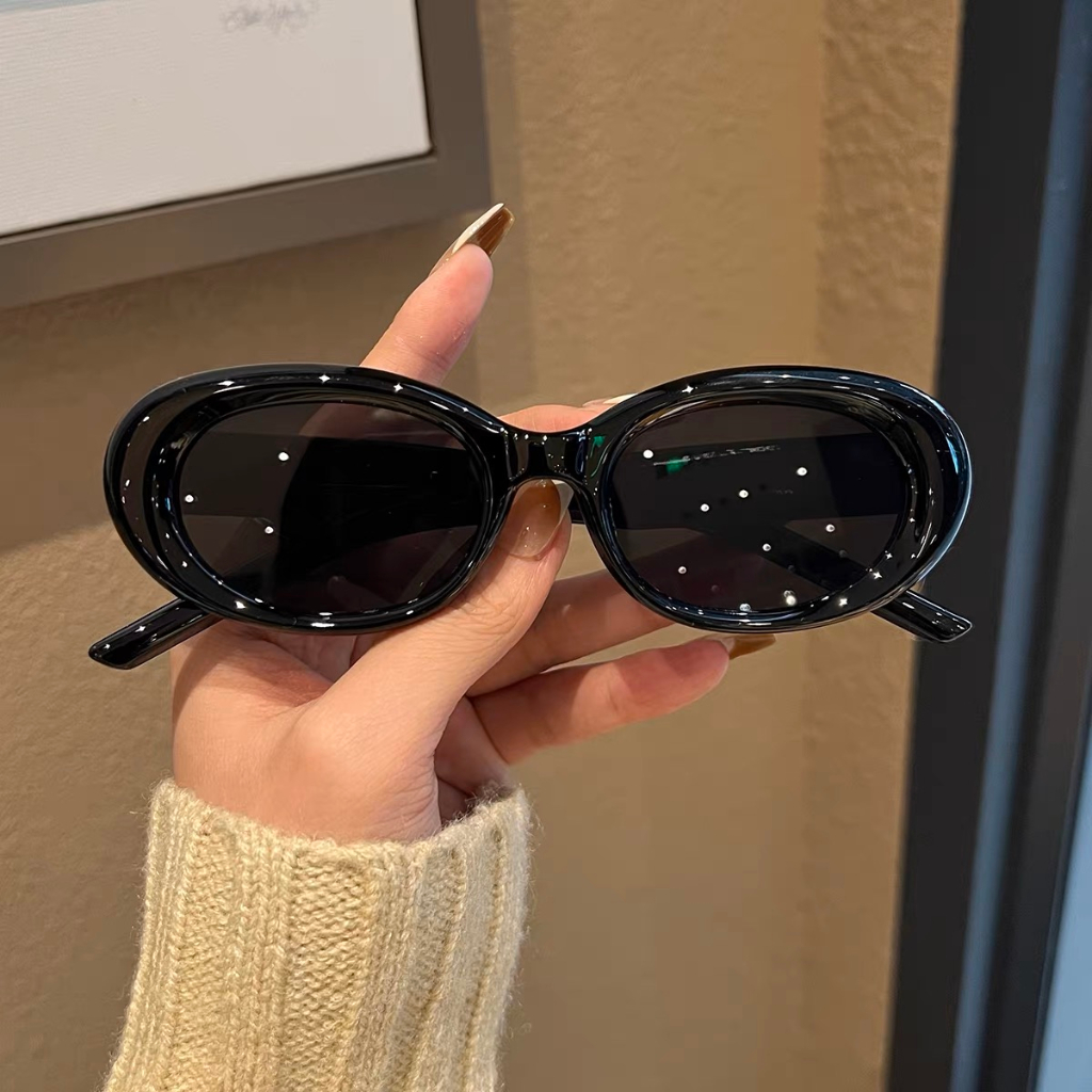 Oval Kính Mát Gọng Hình Mắt Mèo Phong Cách Âu Mỹ Cho Nữ