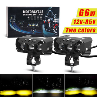 Bộ 2 đèn pha led mắt cá mini siêu sáng hai màu sắc cho xe máy
