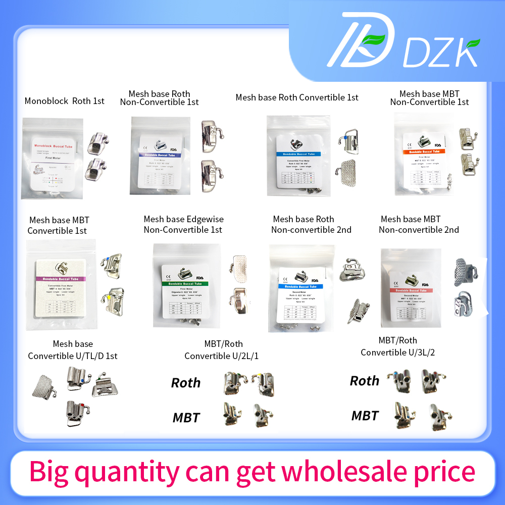 1 Gói Khung Lưới Chỉnh Hình Răng Giá Đỡ Ống 4Pcs/Pack Orthodontic Dental Mesh Roth MBT BUccal Tube
