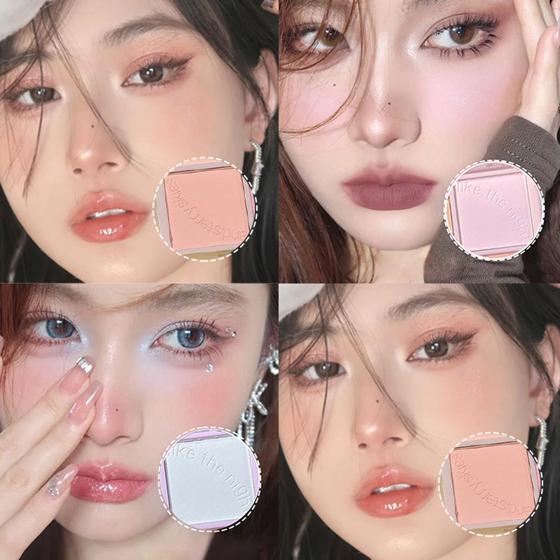 Bảng phấn má Derf 4 màu tự nhiên trang điểm làm sáng da 16g
