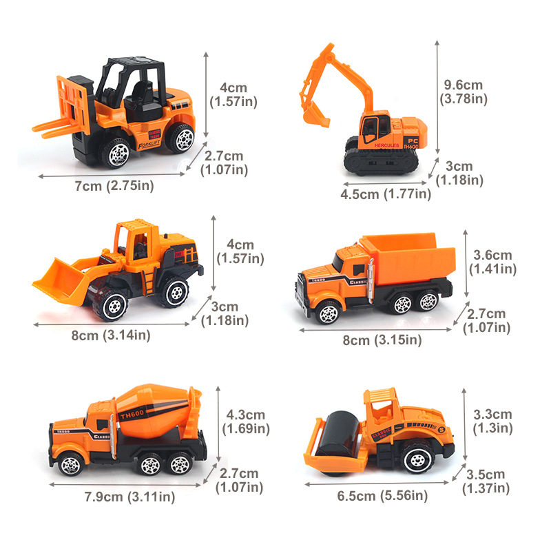 Mô Hình Xe Công Trường Đồ Chơi mini Bằng Hợp Kim Cho Bé Trai