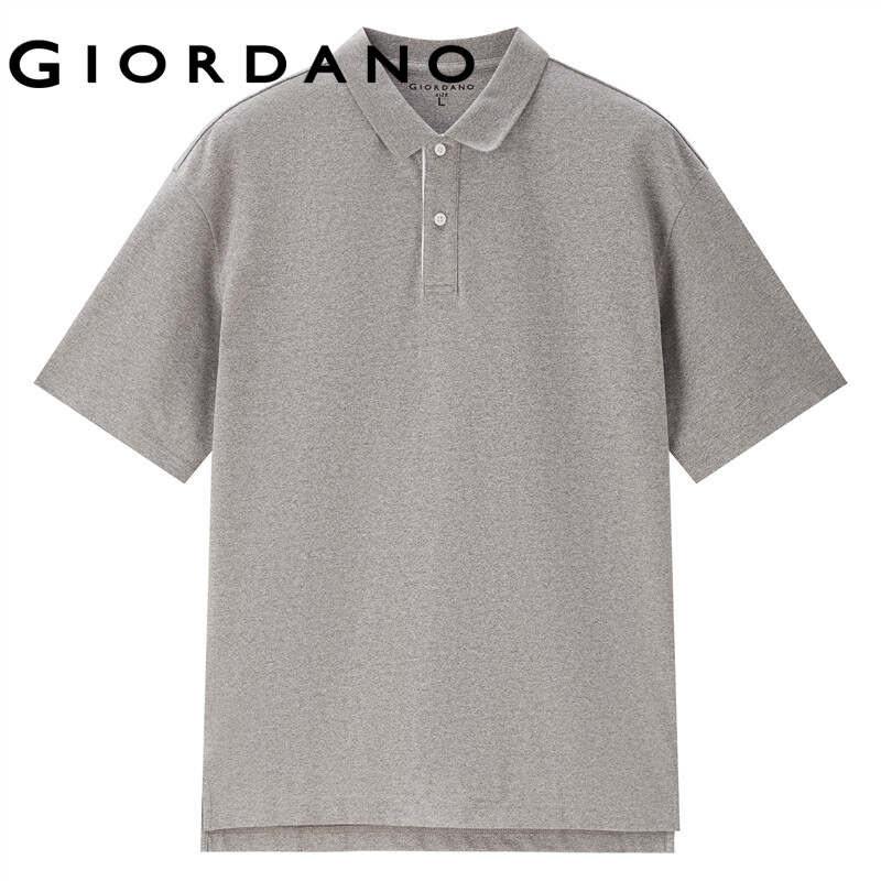 Áo thun polo GIORDANO 13013303 tay ngắn co giãn vạt nút cài dành cho nam