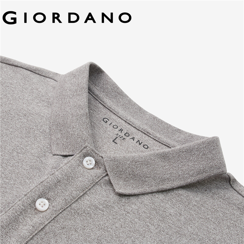 Áo thun polo GIORDANO 13013303 tay ngắn co giãn vạt nút cài dành cho nam