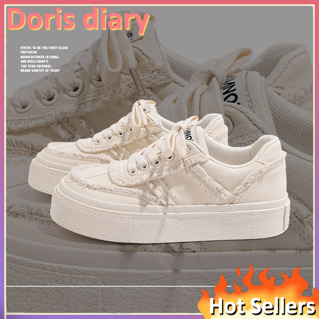 【Doris diary】Giày Sneaker Đế Dày Tăng Chiều Cao 3-5cm Chống Trượt Thoải Mái Thời Trang Cho Nữ