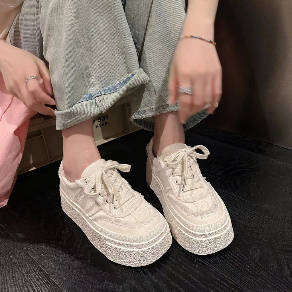 Giày Sneaker Đế Dày Tăng Chiều Cao 3-5cm Chống Trượt Thoải Mái Thời Trang Cho Nữ