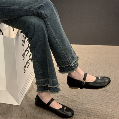 One more shoes⭐Giày Búp Bê mary jane Đế Mềm Cài Khóa Kiểu Pháp Thời Trang Xuân Thu Cho Nữ