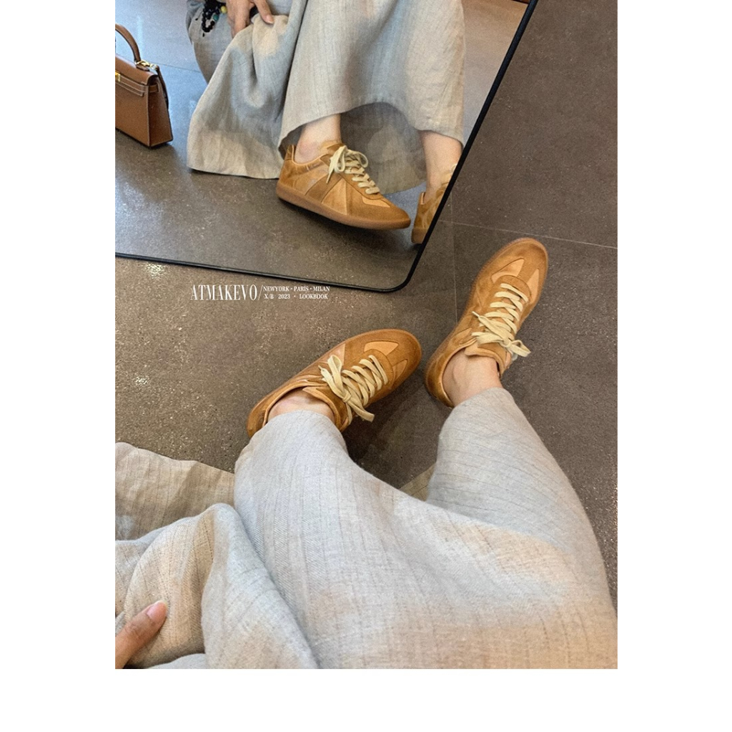 Giày Thể Thao Da Đế Bằng Tăng Chiều Cao Phong Cách Thời Trang Mới 2023