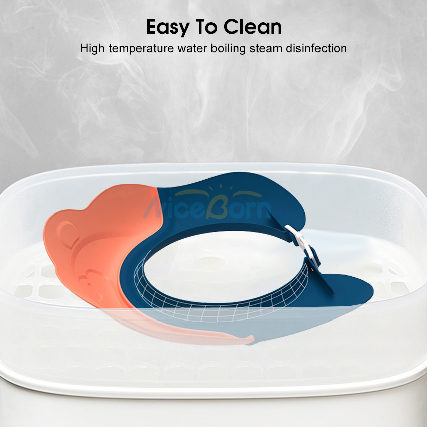 Niceborn Mũ Chắn Nước Gội Đầu Hình Sư Tử Dễ Thương Cho Bé