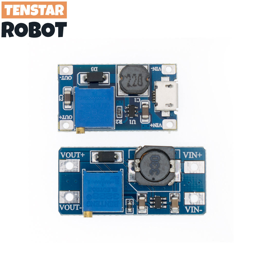 Mô Đun Tăng Áp Điều Chỉnh Được MT3608 DC-DC 2A 2A Kèm MICRO USB 2V-24V Sang 5V 9V 12V 28V