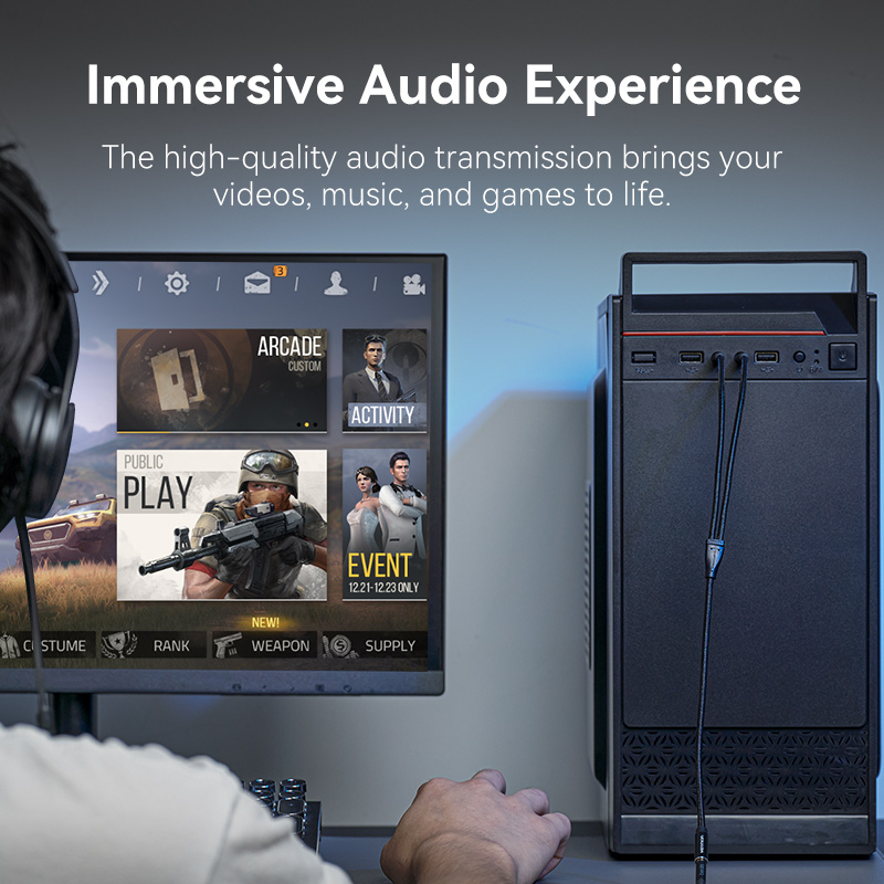 Vention Dây Cáp Âm Thanh Hai Đầu Cắm 3.5mm Bằng Hợp Kim Nhôm me0sh Chuyên Dụng Cho Loa / Máy Tính