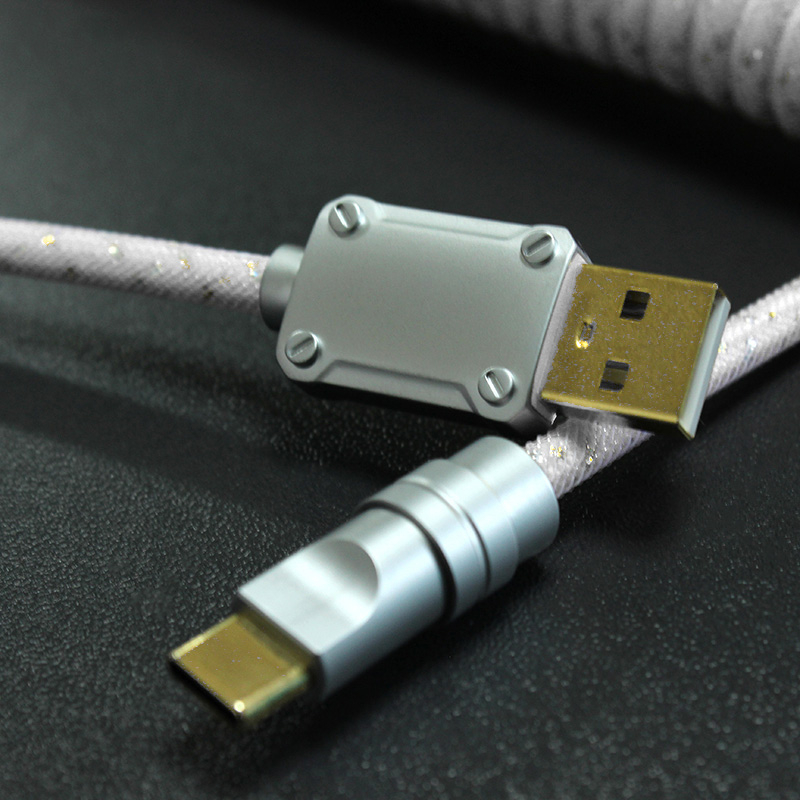 -LW- Bàn phím cơ khí tùy chỉnh Loại C Dây kết nối Dây vá trên không Dây bện Sequin