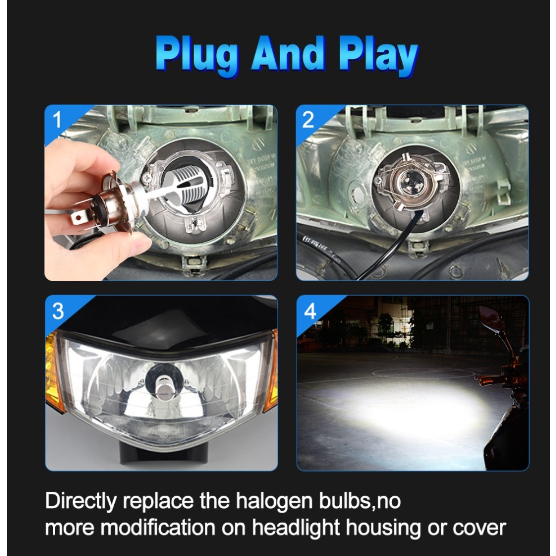 Đèn Pha LED P15D H4 H6 12V-30V 6000K Chất Lượng Cao Cho Xe Mô Tô