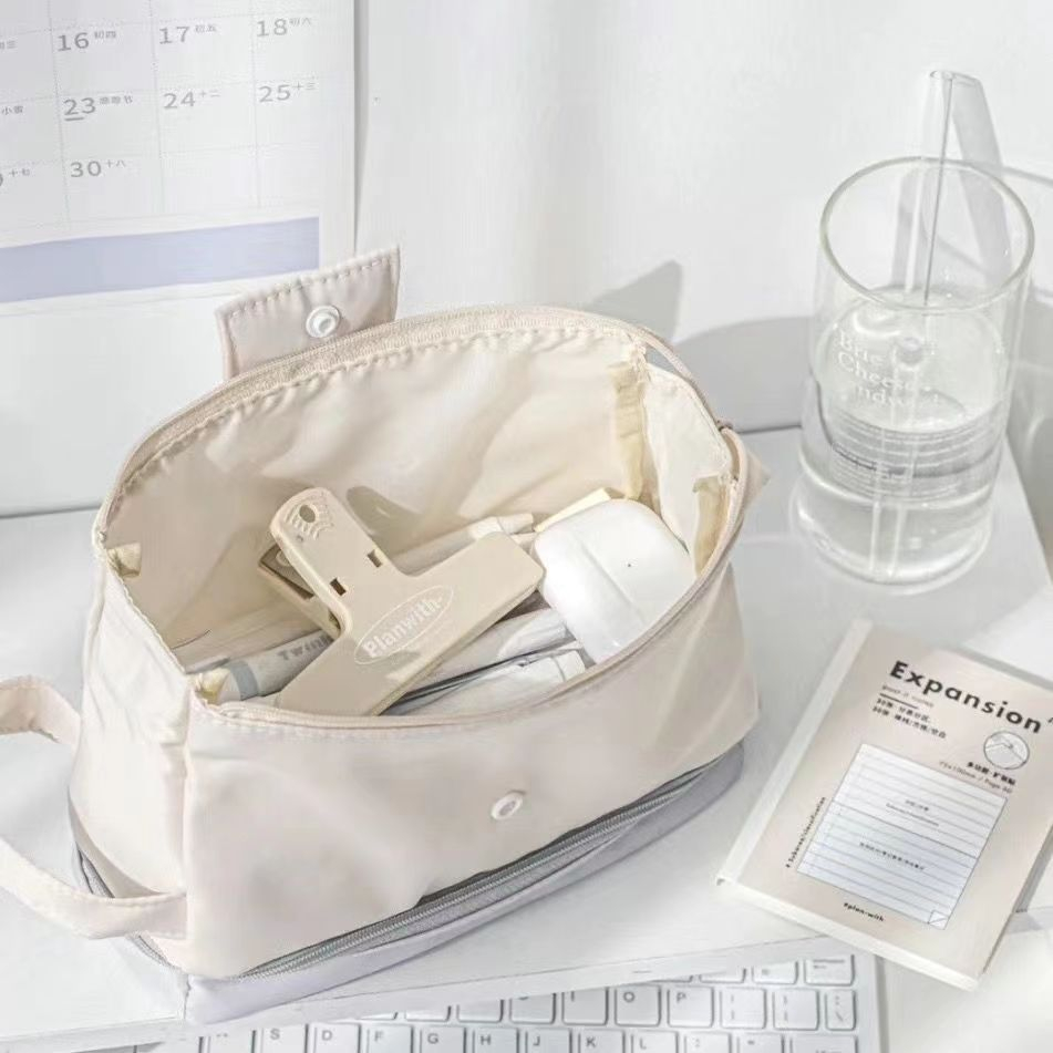 Bóp Viết Hai Lớp Cỡ Lớn Đa Năng Thiết Kế Đơn Giản Thời Trang unisex