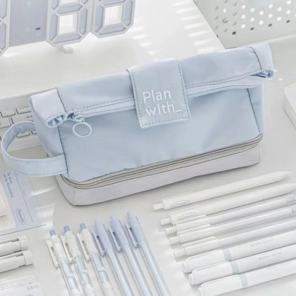 Bóp Viết Hai Lớp Cỡ Lớn Đa Năng Thiết Kế Đơn Giản Thời Trang unisex