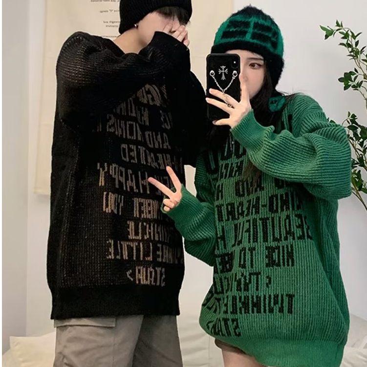 Áo sweater Dệt Kim Form Rộng Thời Trang Cho Cặp Đôi