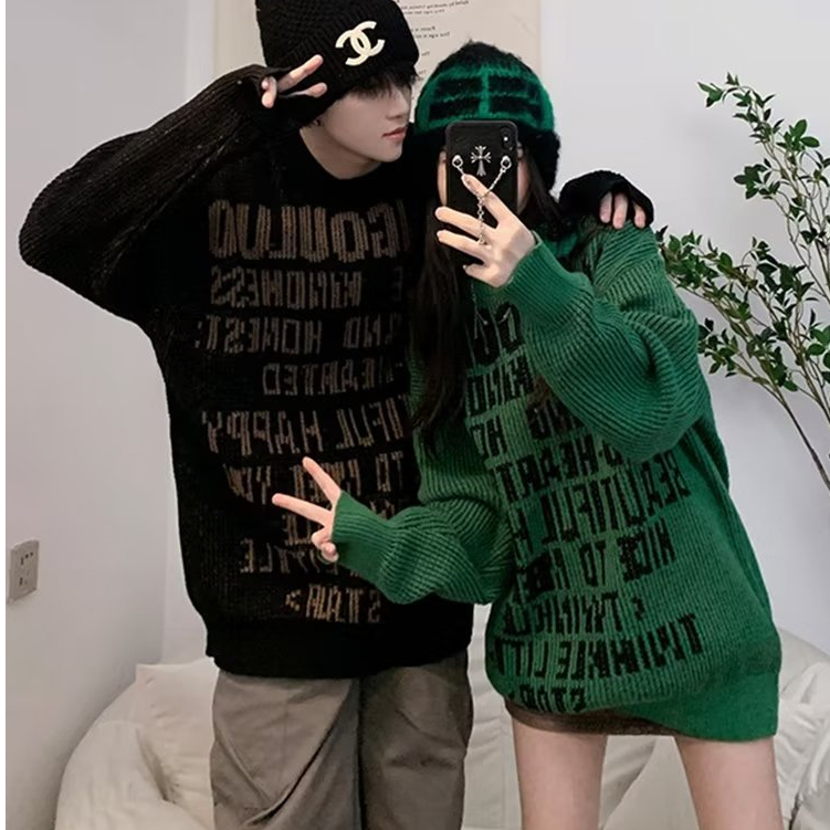 Áo sweater Dệt Kim Form Rộng Thời Trang Cho Cặp Đôi