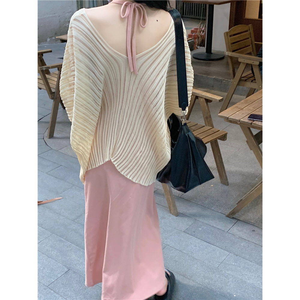 Mushiqi Áo Sơ Mi Dài Tay Dệt Kim Siêu Mỏng Chống Nắng Dáng Rộng Thời Trang Cho Nữ