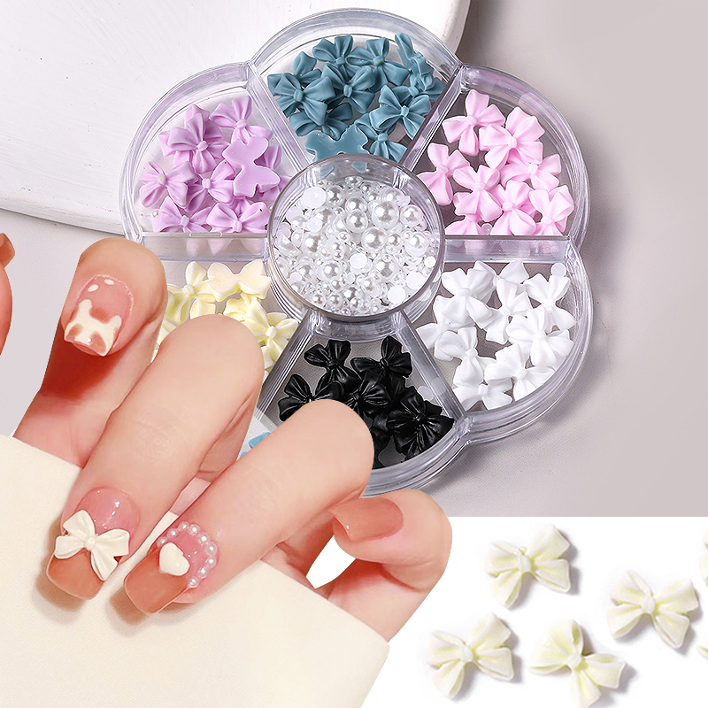 BORN PRETTY Hộp 7 Ngăn Đựng Phụ Kiện Trang Trí Móng Tay Hình Hoa Bướm 3d diy