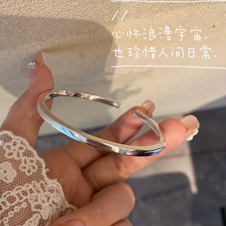 Ahellogirl Phiên Bản Hàn Quốc S925 Vòng Tay Bạc Nữ Thời Trang Retro Vòng Tay Thanh Lịch