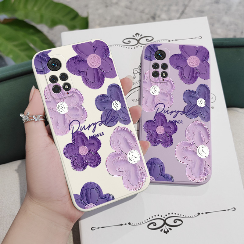 Ốp Điện Thoại Hình Hoa Tím Sáng Tạo Cho xiaomi redmi note 11s 11 11t pro plus 4g 5g