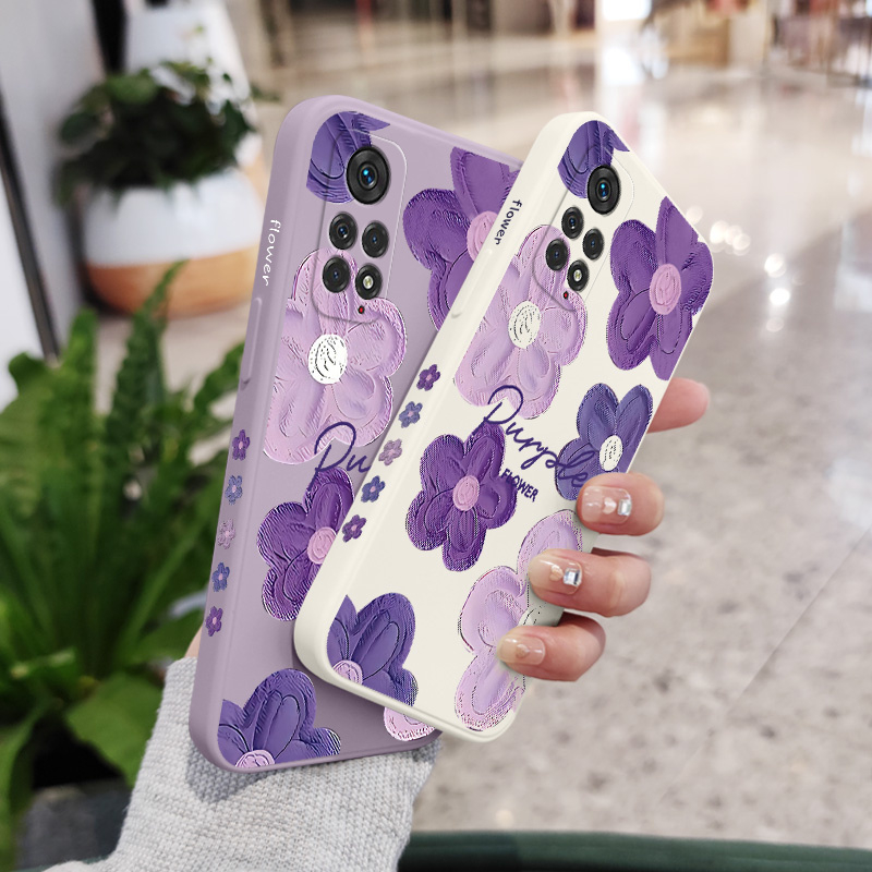 Ốp Điện Thoại Hình Hoa Tím Sáng Tạo Cho xiaomi redmi note 11s 11 11t pro plus 4g 5g