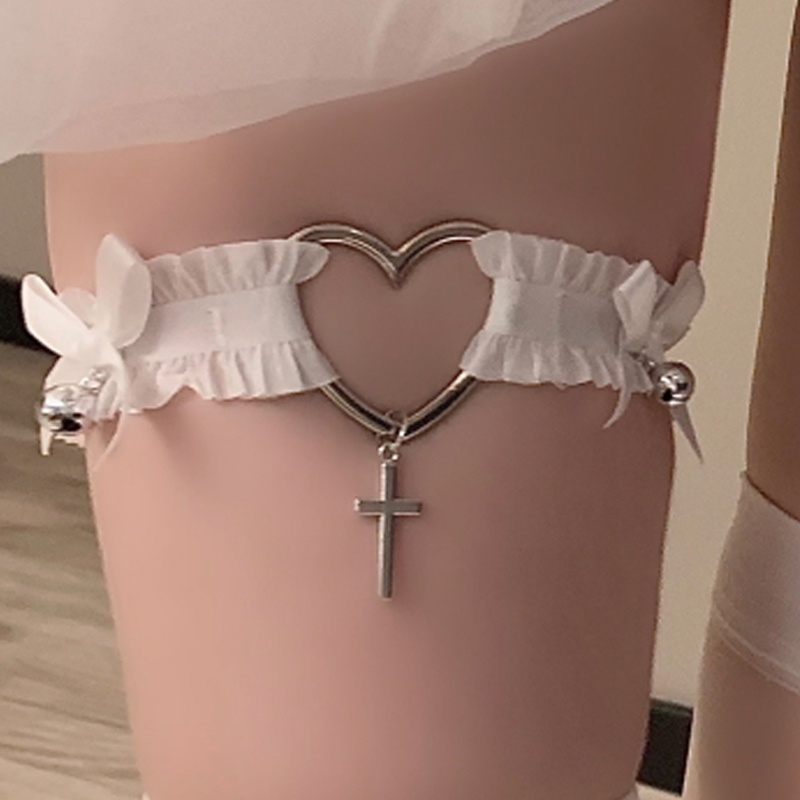 Đai Ren Nịt Bít Tất Co Giãn Đính Nơ Phong Cách Gothic