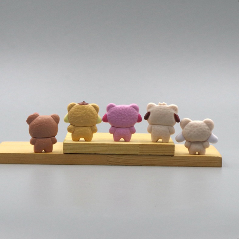 Bộ 5 Mô Hình Nhân Vật sanrio hello kitty my melody cinnamoroll pom purin bear 4cm Bằng pvc
