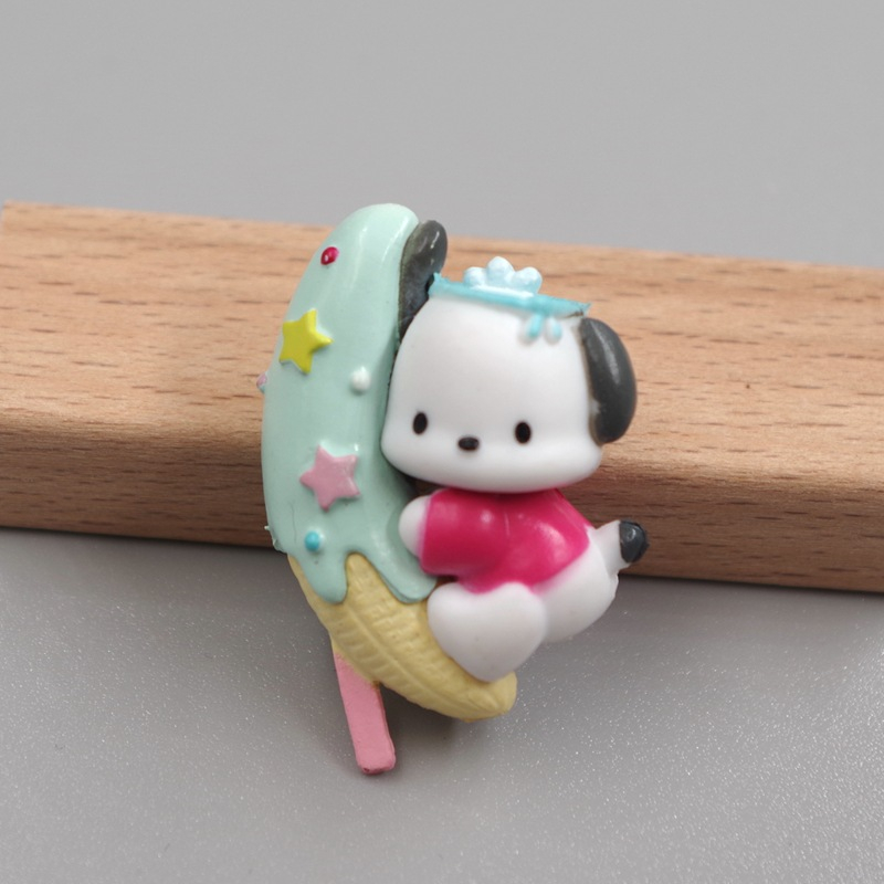 SANRIO Set 5 Mô Hình Đồ Chơi Nhân Vật Hoạt Hình hello kitty kuromi my melody cinnamoroll Poacco Tráng Miệng 3-5cm Bằng pvc