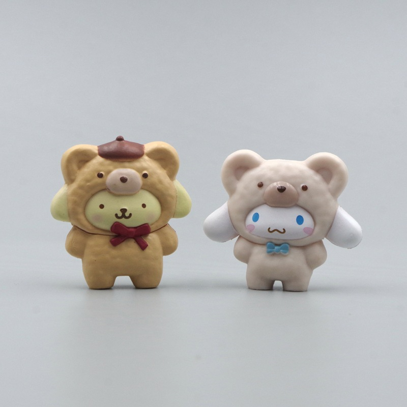 Bộ 5 Mô Hình Nhân Vật sanrio hello kitty my melody cinnamoroll pom purin bear 4cm Bằng pvc