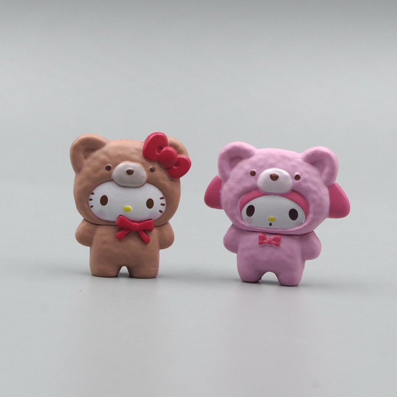 Bộ 5 Mô Hình Nhân Vật sanrio hello kitty my melody cinnamoroll pom purin bear 4cm Bằng pvc