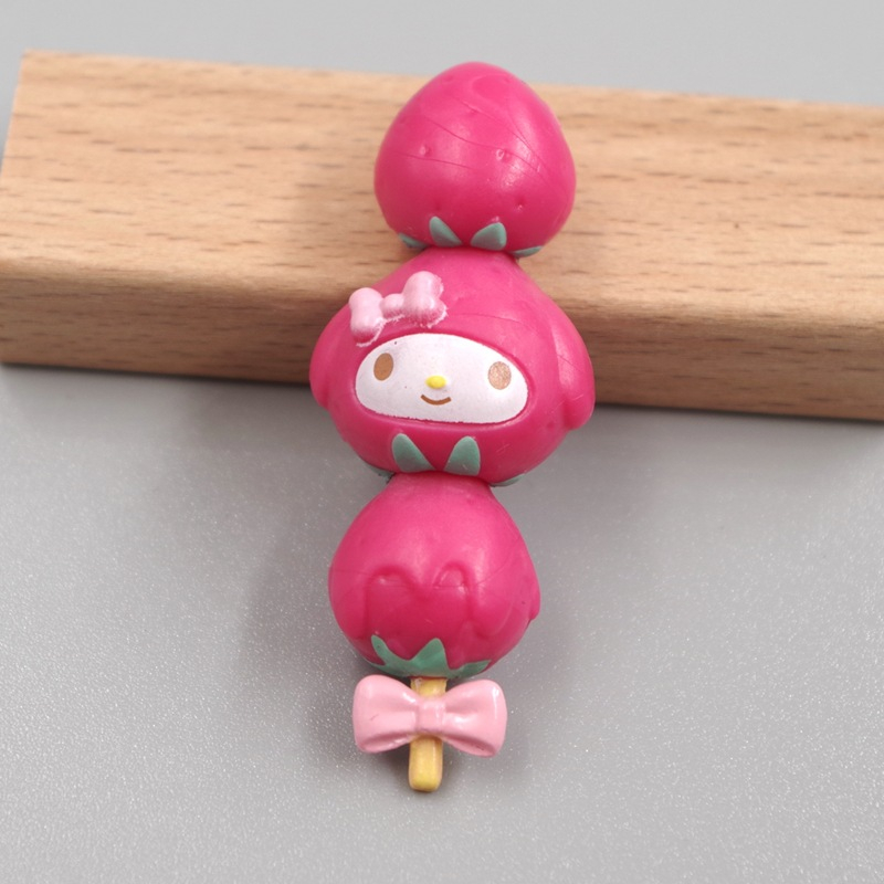 SANRIO Set 5 Mô Hình Đồ Chơi Nhân Vật Hoạt Hình hello kitty kuromi my melody cinnamoroll Poacco Tráng Miệng 3-5cm Bằng pvc