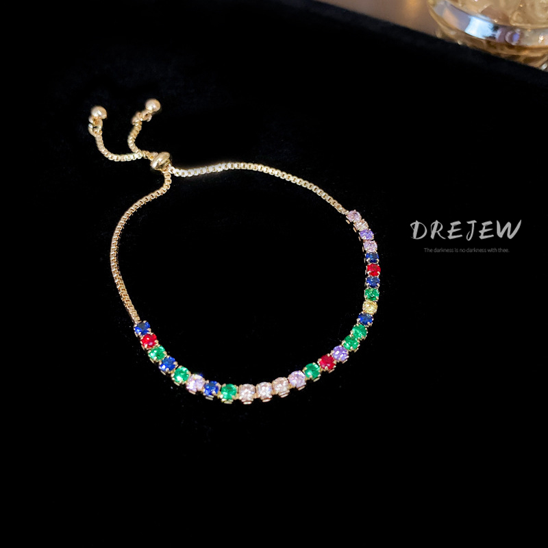 Drejew Vòng Tay Đính Đá zircon Nhiều Màu Sắc Tùy Chỉnh Đơn Giản Thời Trang Cá Tính Cao Cấp Chống Dị Ứng Đa Năng
