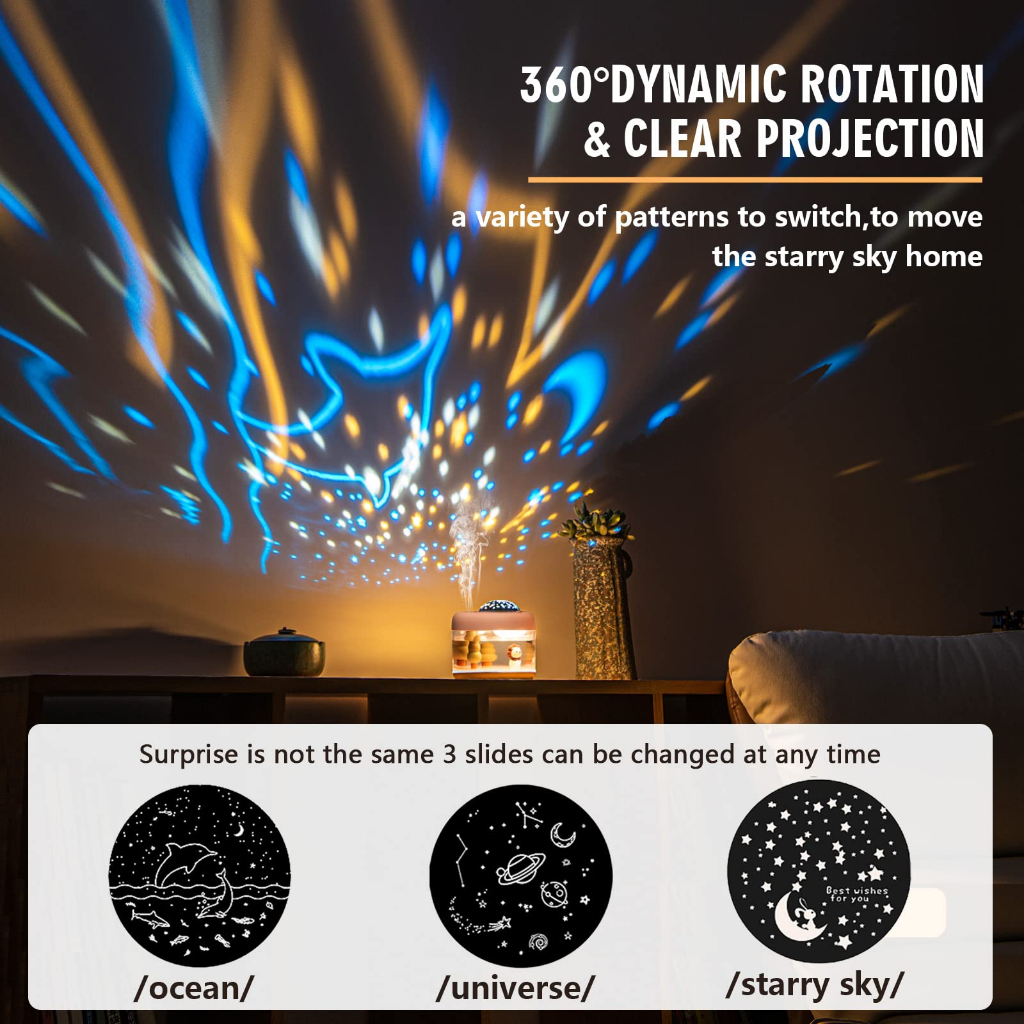 Máy phun sương KAIMEIDI tạo độ ẩm không khí siêu âm đèn ngủ/sạc lại/yên tĩnh cho phòng ngủ trẻ em 500ML/màu hồng hình hổ