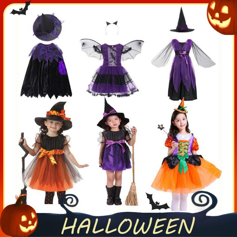 Đầm hóa trang phù thủy dịp halloween cho bé gái