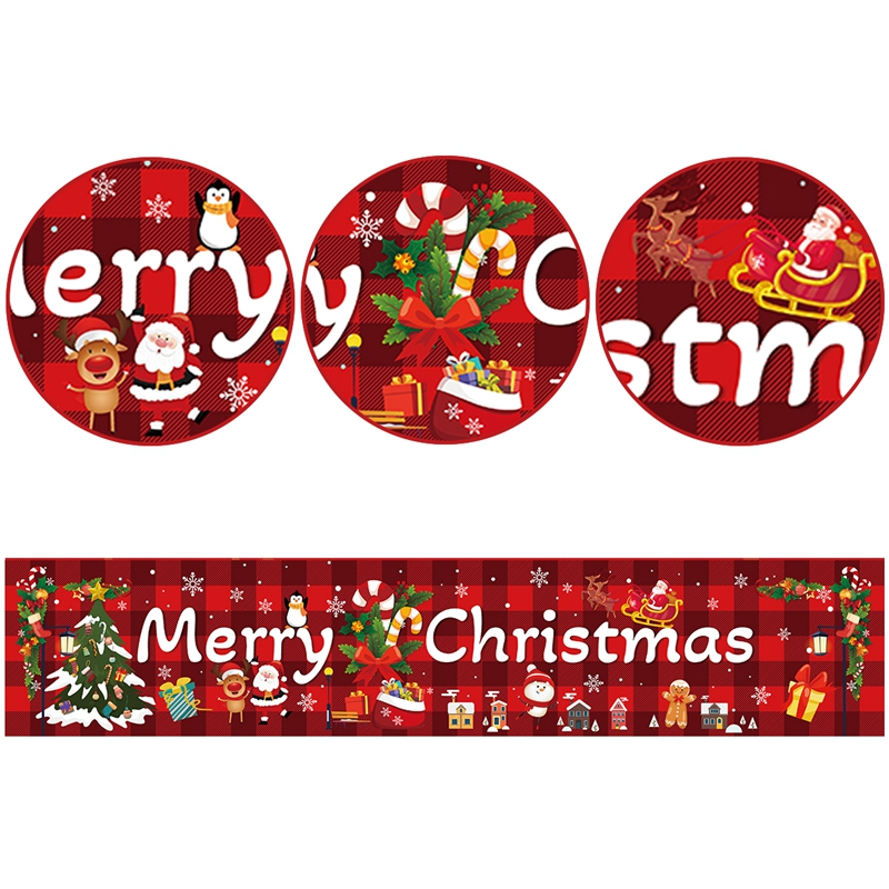 40 * 200cm Cờ polyester Hình Ông Già Noel Trang Trí Giáng Sinh Năm Mới 2024