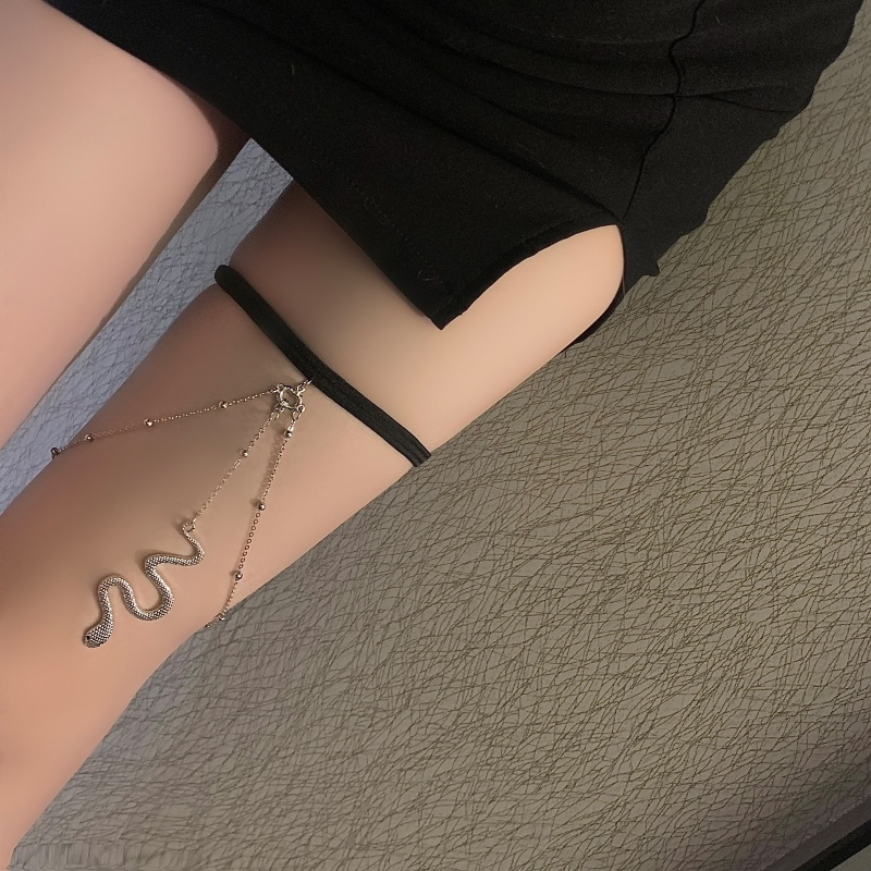 Vòng choker đeo đùi, đeo cổ hình con rắn kèm chuỗi xích thả dài