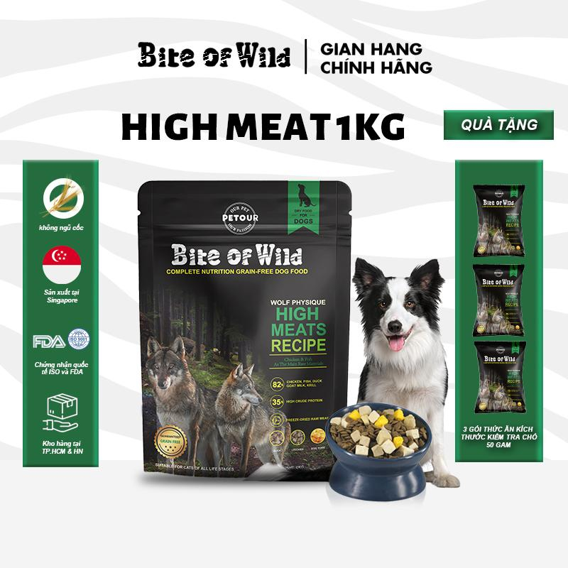 Thức ăn hạt KAMFIRT 1kg 100% không chứa ngũ cốc có viên sấy khô vịt/ gà/ lòng đỏ trứng gà cho chó mọi lứa tuổi