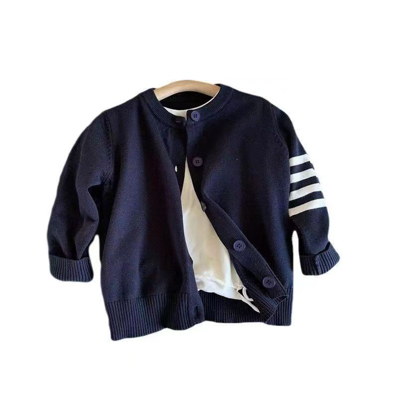 Áo cardigan Dệt Kim Cổ Tròn Thời Trang Xuân Thu Dành Cho Bé Trai Và Bé Gái