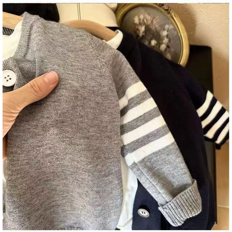 Áo cardigan Dệt Kim Cổ Tròn Thời Trang Xuân Thu Dành Cho Bé Trai Và Bé Gái