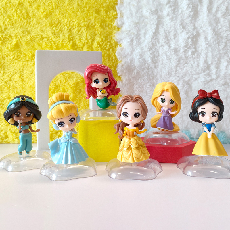 Bộ 6 Mô Hình Công Chúa disney jasmine jasmine rapunzel cinderella bella ariel