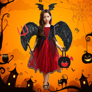 Đầm đỏ hoá trang ma cà rồng độc đáo dành cho bé gái