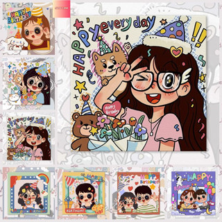 Nong Yang-30*40cm/40*50cm-Chúc mừng sinh nhật cô gái chữa bệnh dễ thương--nong yang 30 40 cm tranh số hoá-*tranh tô màu theo số-tranh vẽ theo số-tranh tô màu theo số hoa tulip-tranh tô số hoá-tranh sơn dầu số hoá