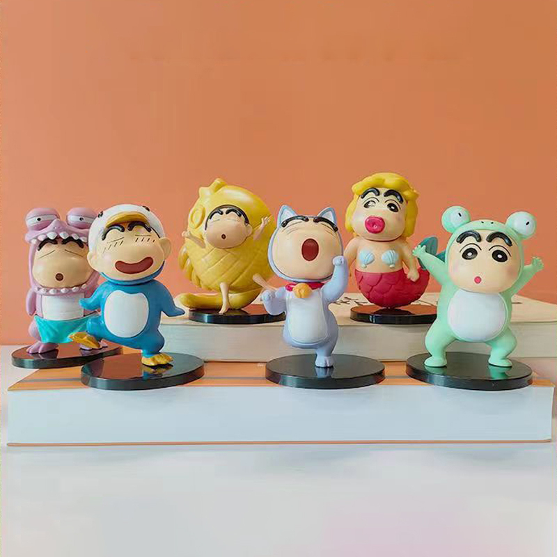 Set 6 Mô Hình Đồ Chơi Nhân Vật yoshito usui shin-chan 8.5cm
