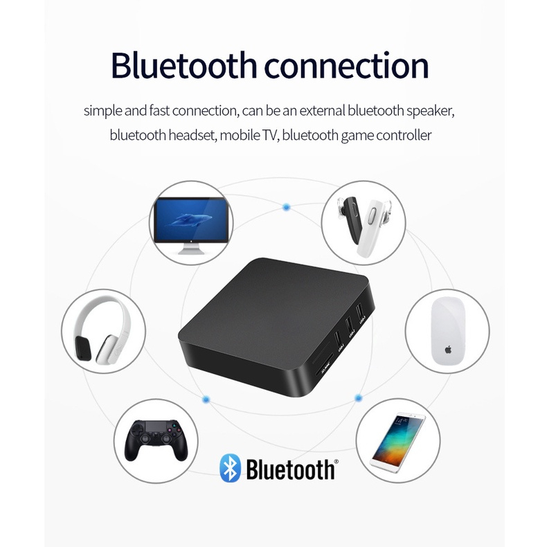 Đầu tv box 4k Thông Minh android 16gb / 256 2.4g / wifi allwinner h3 android 10.1 + BàN PhíM mini i8 ChấT LượNg Cao