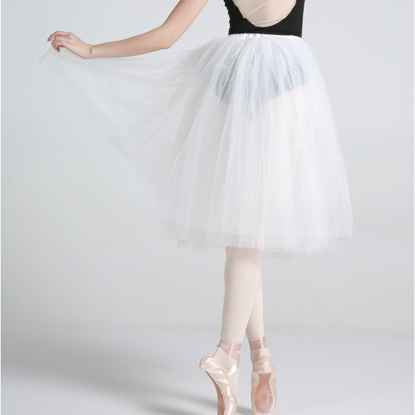 Chân Váy Múa Ba Lê Dáng Dài Vải Mềm Bốn Lớp Dễ Thương Cho Nữ