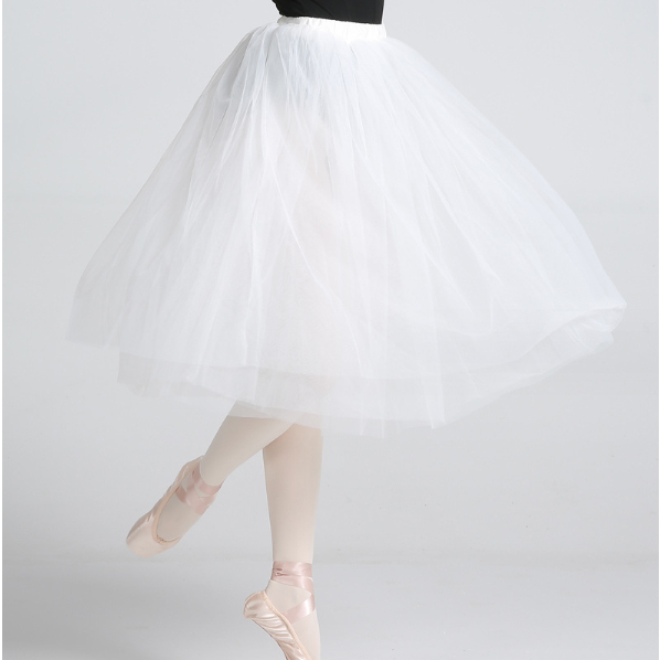 Chân Váy Múa Ba Lê Dáng Dài Vải Mềm Bốn Lớp Dễ Thương Cho Nữ