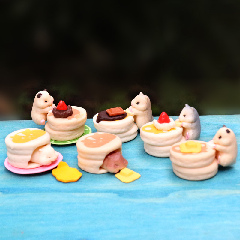 Set 6 Mô Hình Chuột hamster 2cm Bằng pvc Dễ Thương
